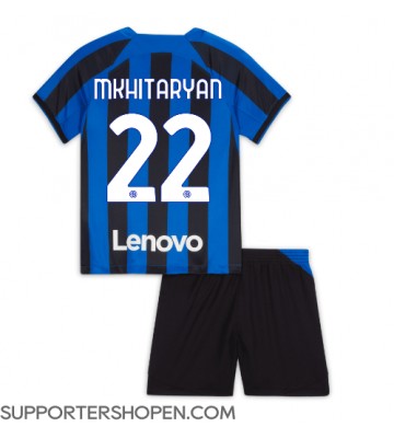 Inter Milan Henrikh Mkhitaryan #22 Hemmatröja Barn 2022-23 Kortärmad (+ korta byxor)